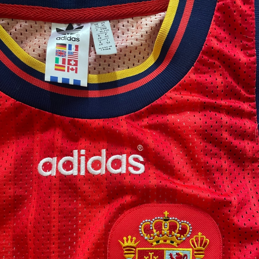 SPAIN #15 Adidas Originals Women's Red Tank Jersey Dress XL - Picture 6 of 7